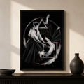 Aïkido abstrait — mockup encadré