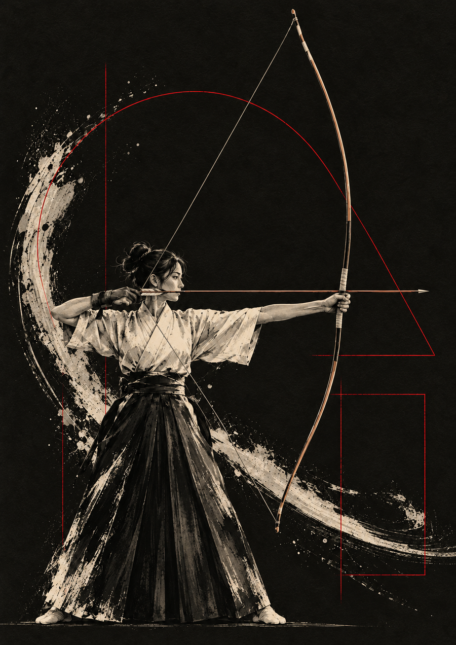 KYŪDŌ — La Visée — Dessin