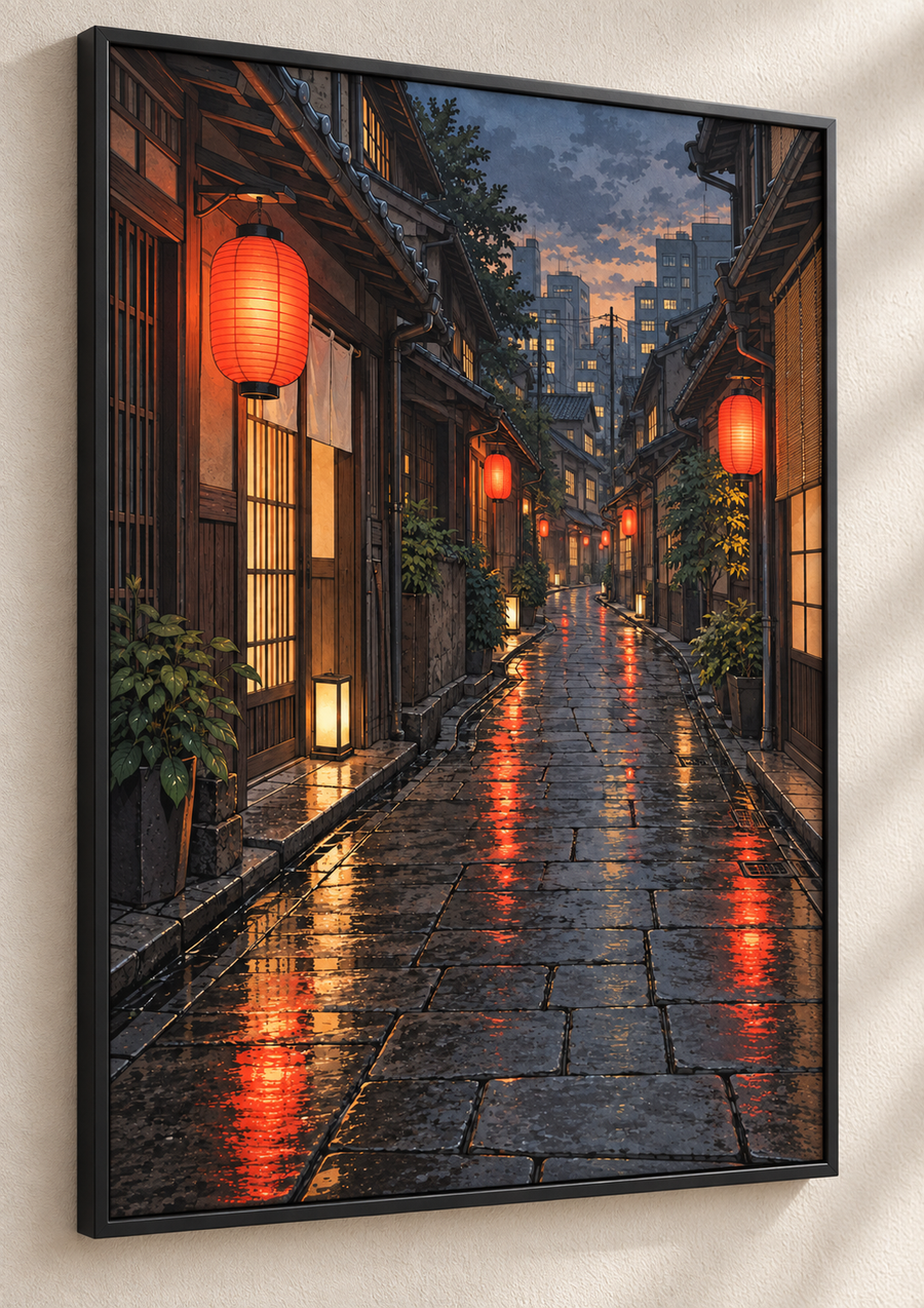 Les Lanternes après la pluie — Détail