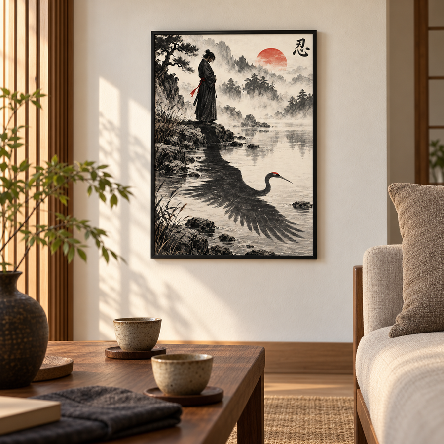 La Patience — 忍 | Samouraï × Grue — En situation