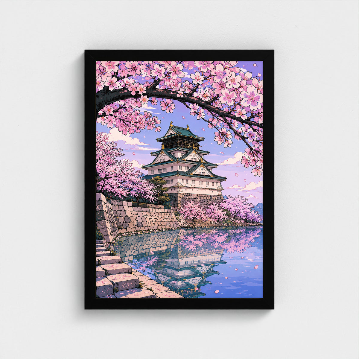 CHÂTEAU SAKURA — Cadre noir Prodigi A3 — Vue frontale, sans passe-partout