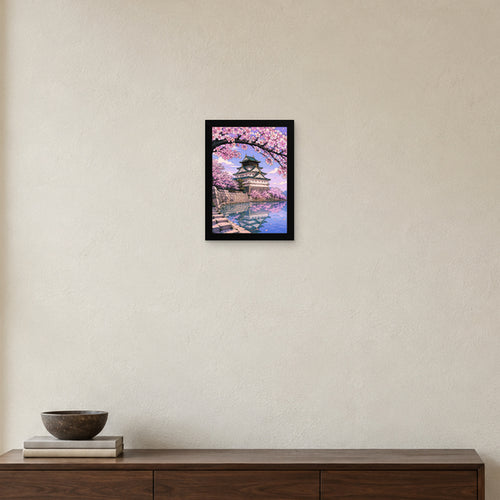 CHÂTEAU SAKURA — Cadre noir Prodigi A4 — Intérieur japonais, sans passe-partout