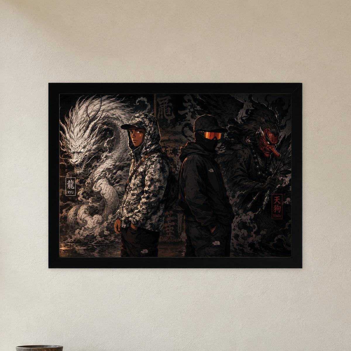 DUALITY — Affiche artistique — Cadre noir Prodigi A3 — Vue frontale, sans passe-partout