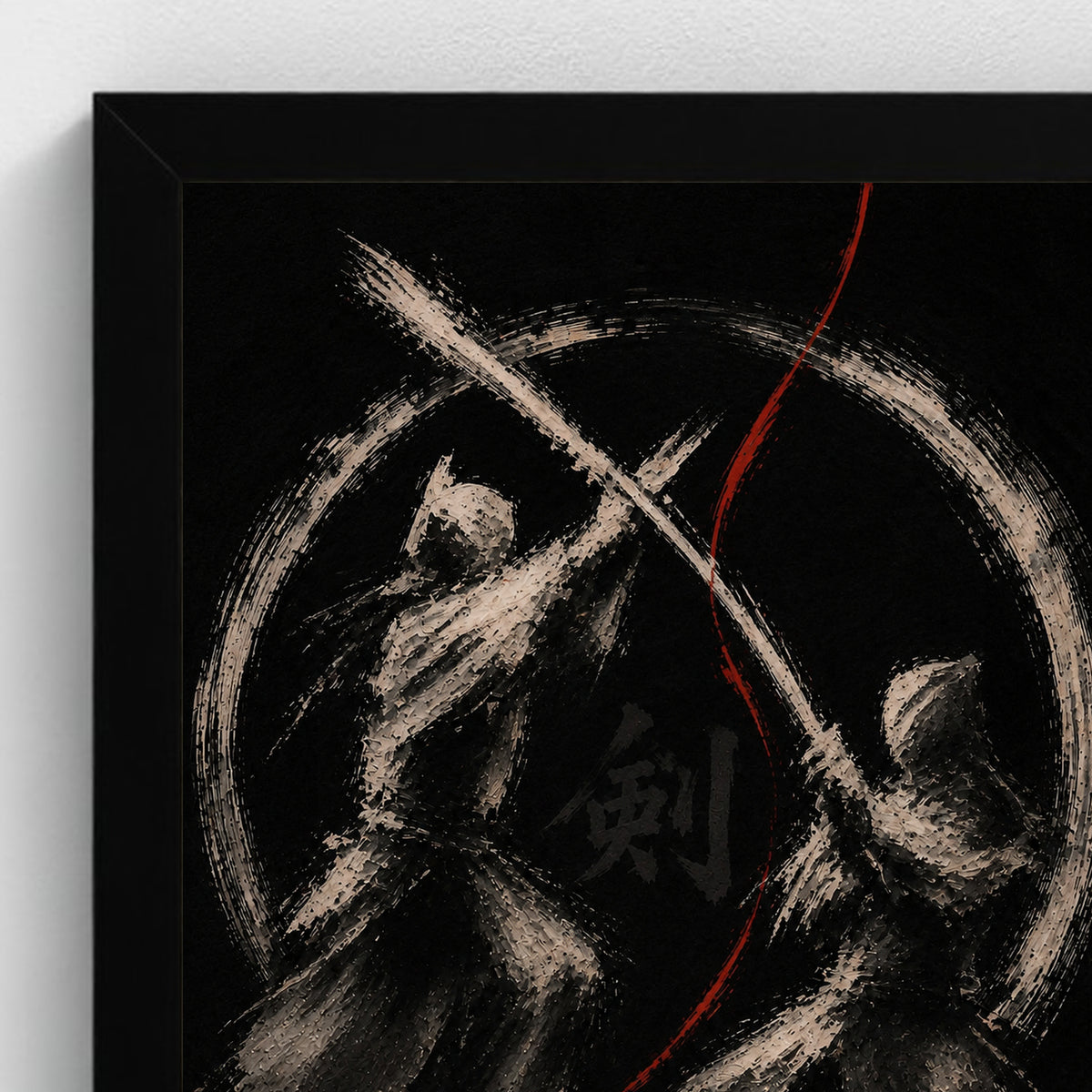 KENDŌ — L’Instant 剣 — Cadre noir Prodigi A4 — Détail du cadre et de l’impression, sans passe-partout