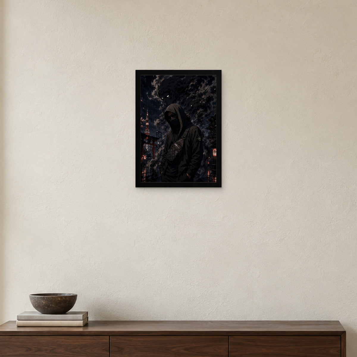 RYŪ NO KAGE — Affiche artistique — Cadre noir Prodigi A3 — Intérieur japonais, sans passe-partout