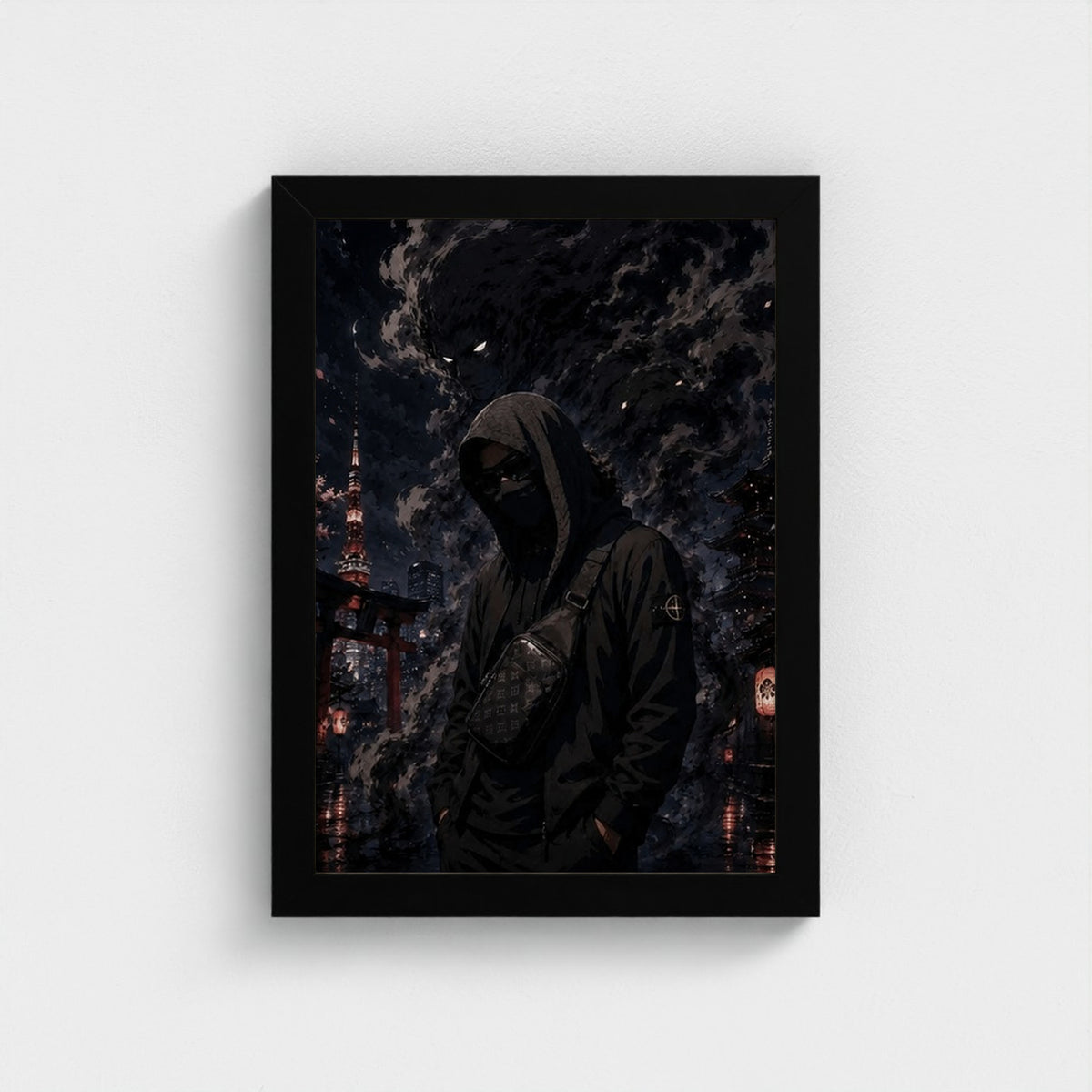 RYŪ NO KAGE — Affiche artistique — Cadre noir Prodigi A4 — Vue frontale, sans passe-partout