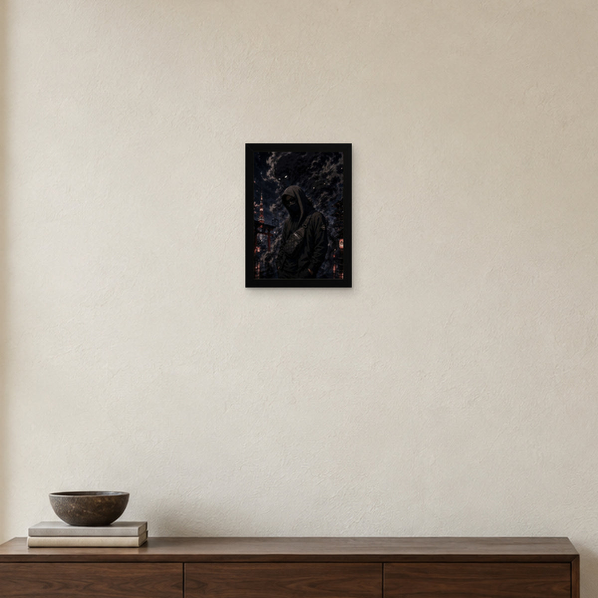 RYŪ NO KAGE — Affiche artistique — Cadre noir Prodigi A4 — Intérieur japonais, sans passe-partout
