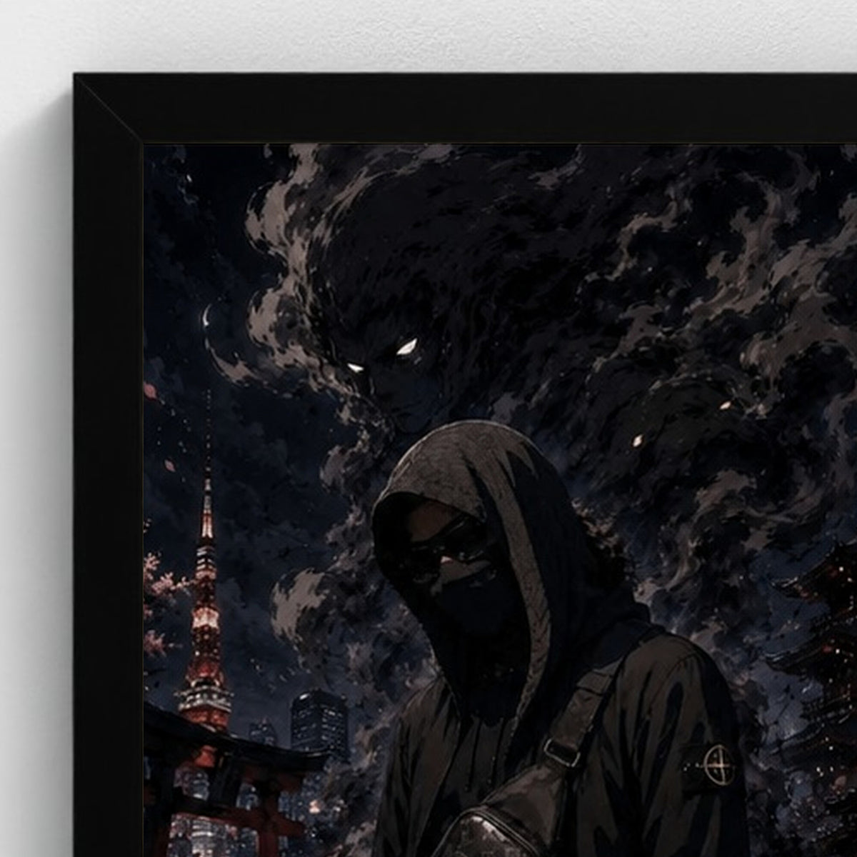 RYŪ NO KAGE — Affiche artistique — Cadre noir Prodigi A4 — Détail du cadre et de l’impression, sans passe-partout