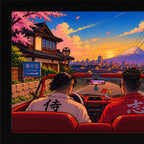 TSUKI NO KYŌDAI — Affiche artistique — Cadre noir Prodigi A4 — Détail du cadre et de l’impression, sans passe-partout